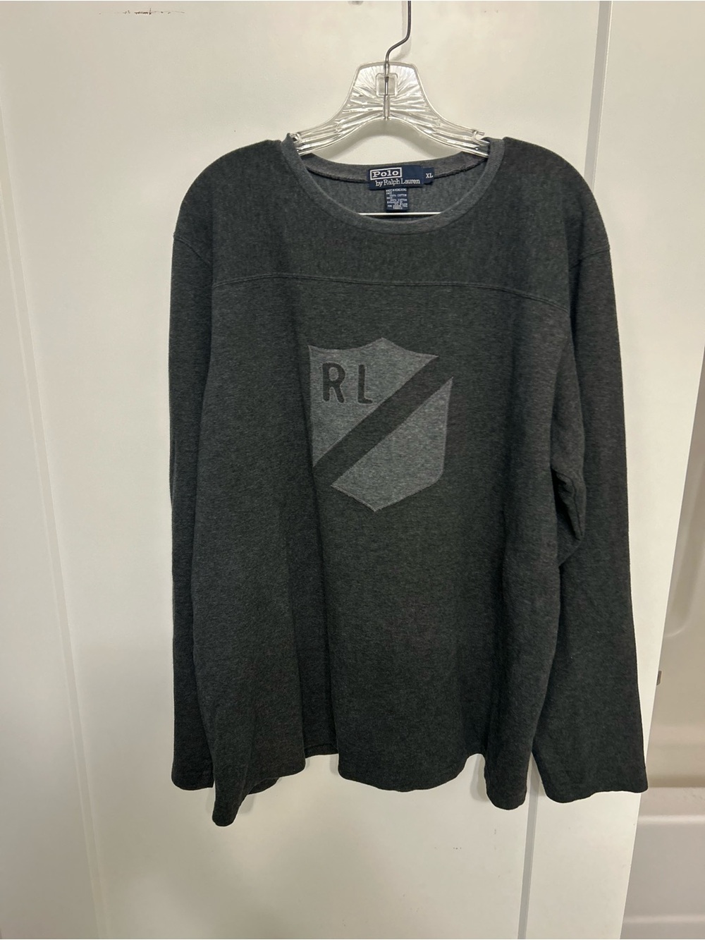 Vintage 90s Ralph Lauren Gray Crewneck Sweatshirt with RL Patch’s